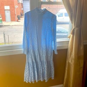 Long sleeved lace midi dress